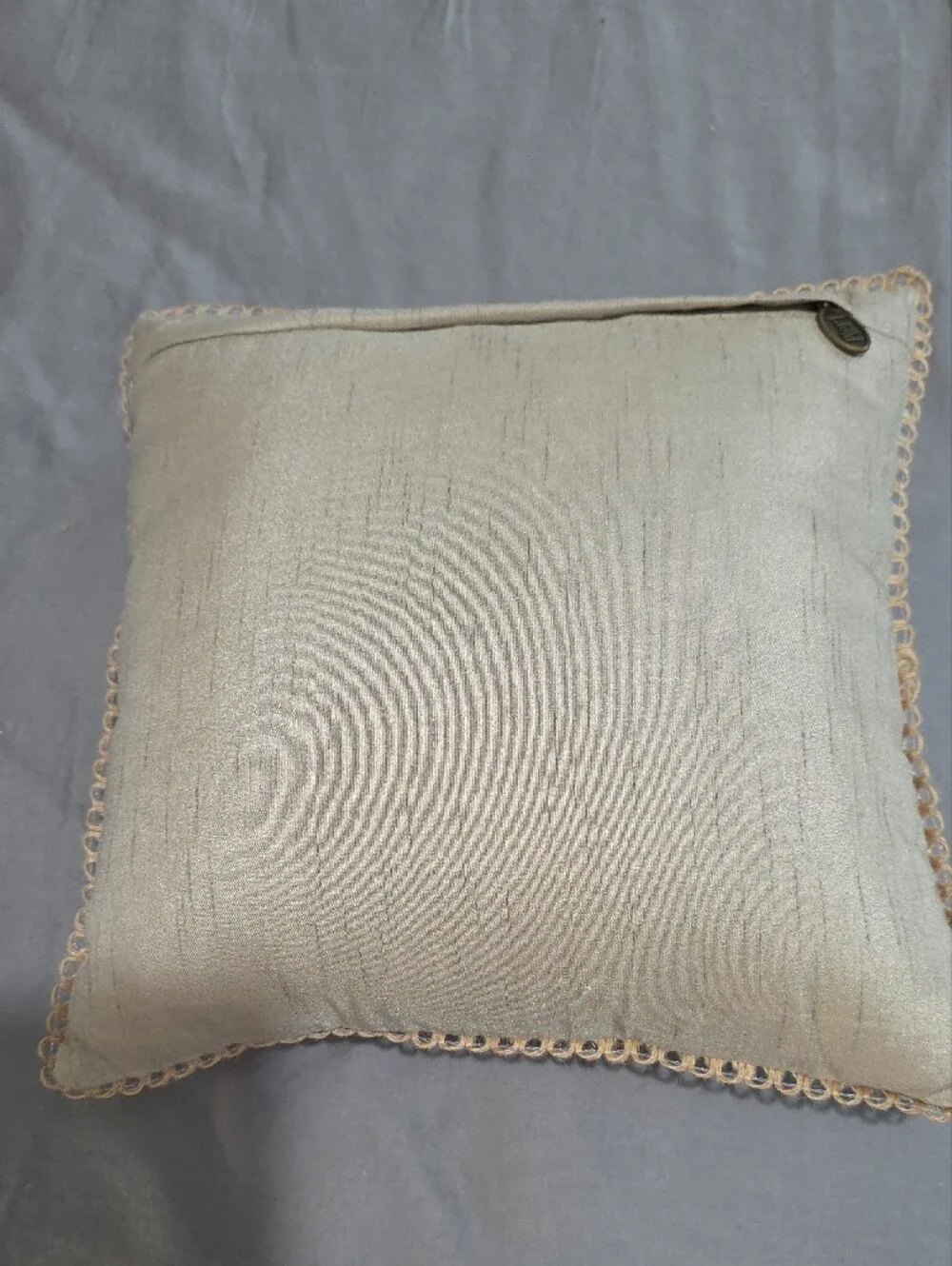 Pier 1 Embroidered Fox Accent Pillow in Cream with Blue Details 10 X 10